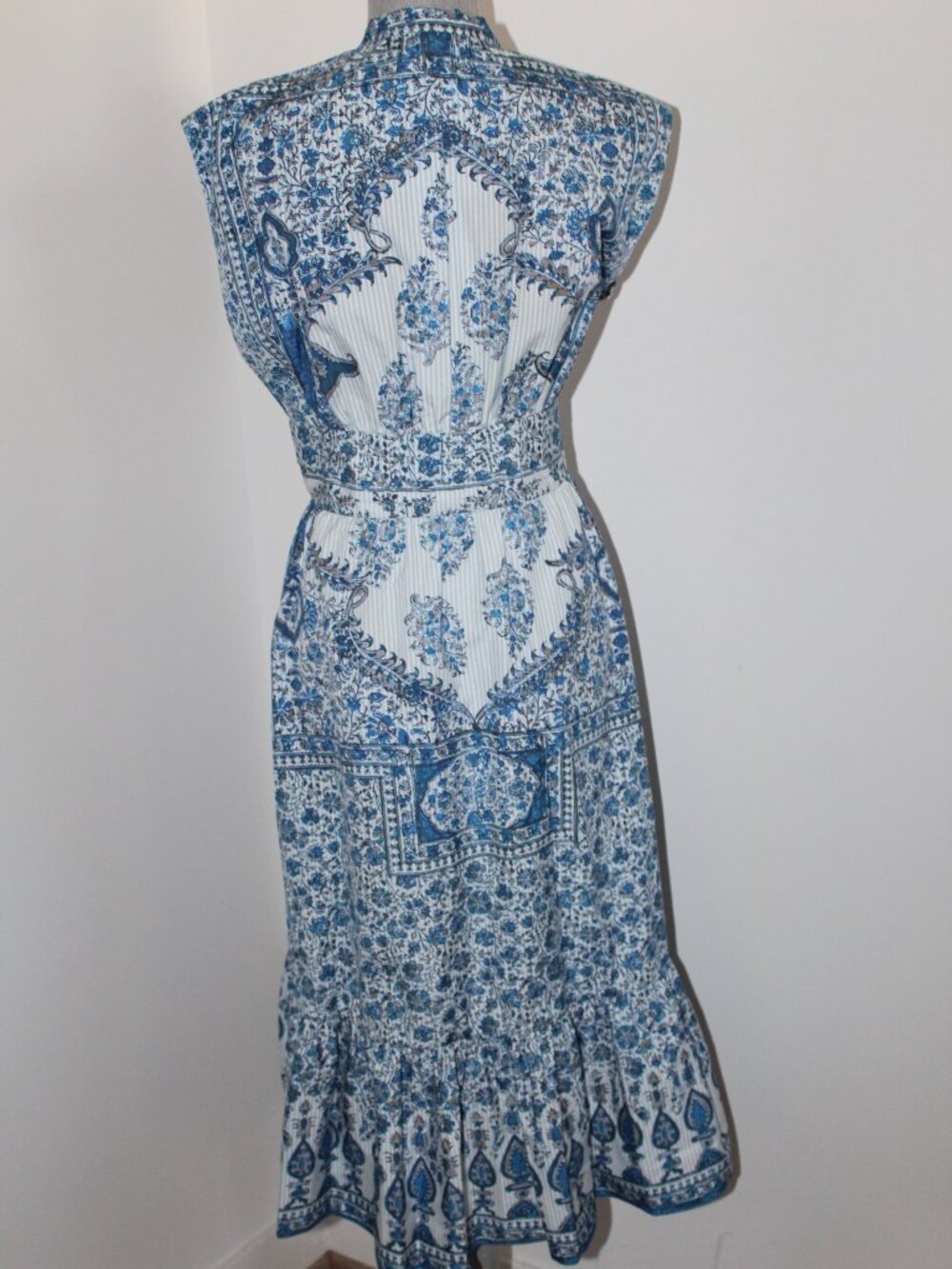 NWT Kobi Halperin Ali Tie Front Midi Ivory Multi Dress XL M - Picture 3 of 6
